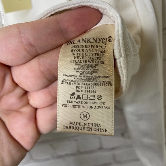 Blank NYC White Mesh Panel Moto Jacket Medium NWT - Picture 5 of 8